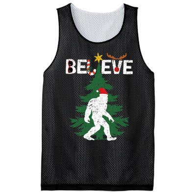 Bigfoot Sasquatch Yeti Believe santa hat Christmas Mesh Reversible Basketball Jersey Tank