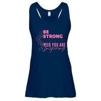 Be Strong You Never Who You Are Inspiring Breast Cancer Ladies Essential Flowy Tank