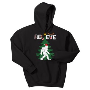 Bigfoot Sasquatch Yeti Santa Hat Christmas Sleepwear Kids Hoodie