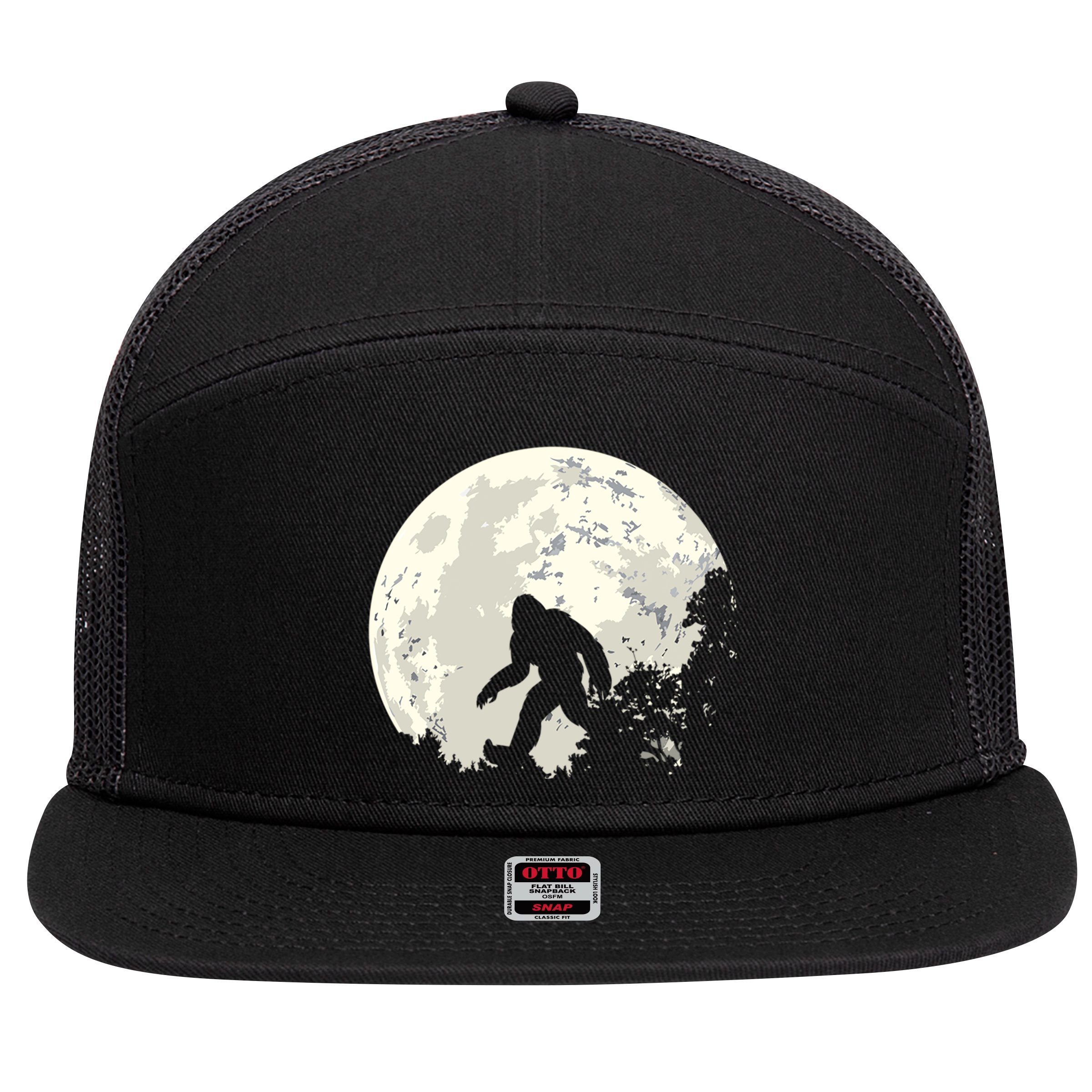 Bigfoot Sasquatch Yeti Gift 7 Panel Mesh Trucker Snapback Hat