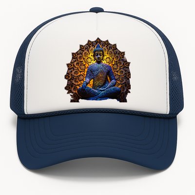 Buddha Statue Yoga Buddhist Zen Buddhism Meditation Trucker Hat