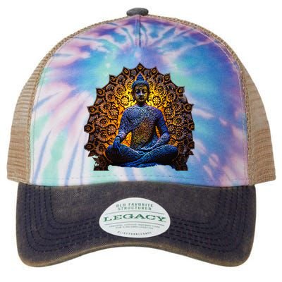 Buddha Statue Yoga Buddhist Zen Buddhism Meditation Legacy Tie Dye Trucker Hat