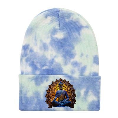 Buddha Statue Yoga Buddhist Zen Buddhism Meditation Tie Dye 12in Knit Beanie