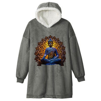 Buddha Statue Yoga Buddhist Zen Buddhism Meditation Hooded Wearable Blanket