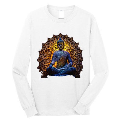 Buddha Statue Yoga Buddhist Zen Buddhism Meditation Long Sleeve Shirt