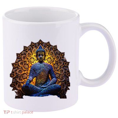 Buddha Statue Yoga Buddhist Zen Buddhism Meditation 11oz C Handle Ceramic Mug
