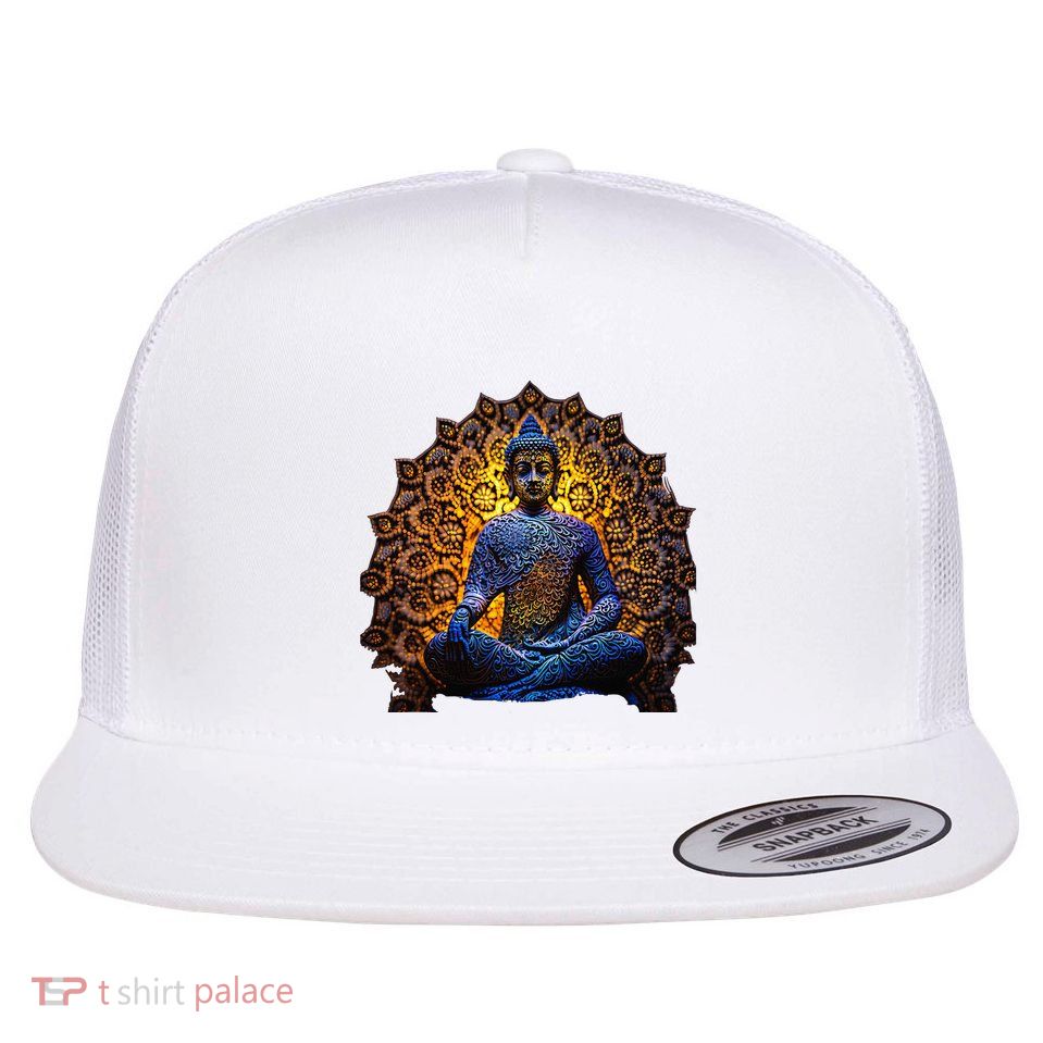 Buddha Statue Yoga Buddhist Zen Buddhism Meditation Flatbill Hat