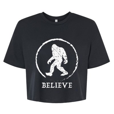 Bigfoot Sasquatch Yeti Believe Bella+Canvas Jersey Crop Tee