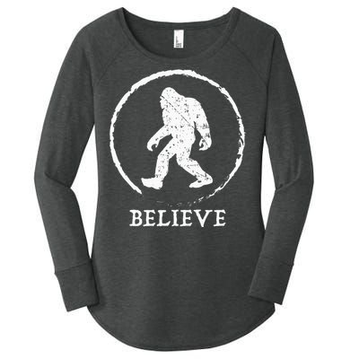 Bigfoot Sasquatch Yeti Believe Women's Perfect Tri Tunic Long Sleeve Shirt