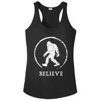 Bigfoot Sasquatch Yeti Believe Ladies PosiCharge Competitor Racerback Tank