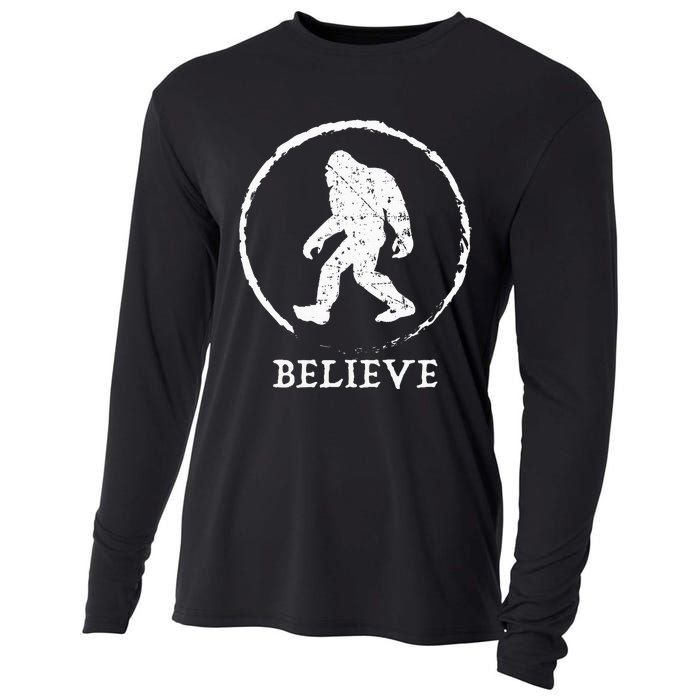 Bigfoot Sasquatch Yeti Believe Cooling Performance Long Sleeve Crew