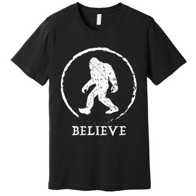 Bigfoot Sasquatch Yeti Believe Premium T-Shirt