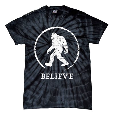 Bigfoot Sasquatch Yeti Believe Tie-Dye T-Shirt