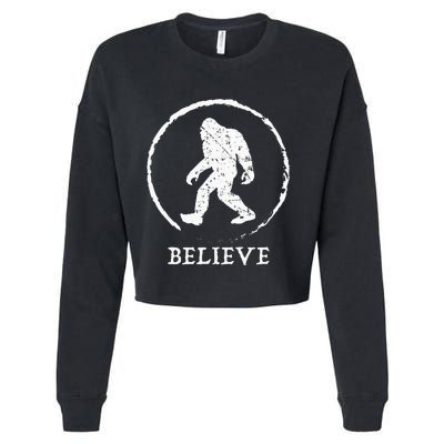 Bigfoot Sasquatch Yeti Believe Cropped Pullover Crew