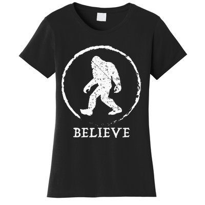 Bigfoot Sasquatch Yeti Believe Women's T-Shirt