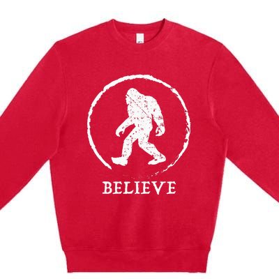 Bigfoot Sasquatch Yeti Believe Premium Crewneck Sweatshirt