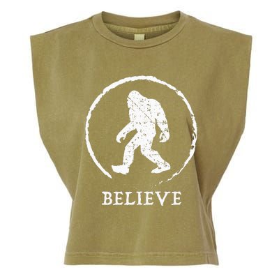 Bigfoot Sasquatch Yeti Believe Garment-Dyed Women's Muscle Tee