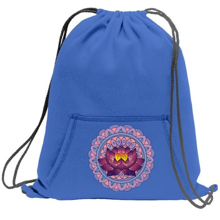 Buddhist Spiritual Yoga Art Flower Blossom Lotus Dala Gift Sweatshirt Cinch Pack Bag