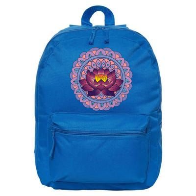 Buddhist Spiritual Yoga Art Flower Blossom Lotus Dala Gift 16 in Basic Backpack