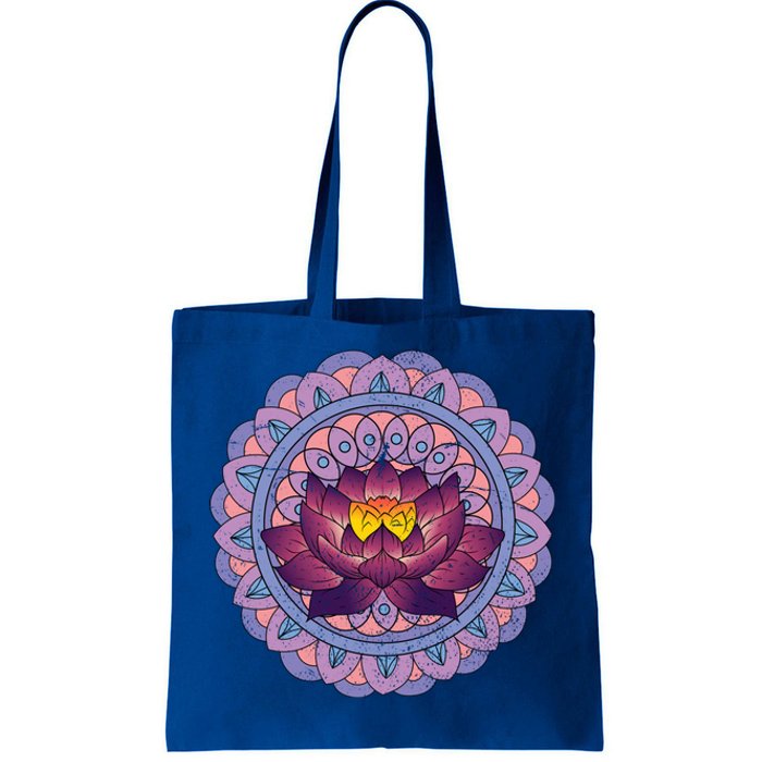 Buddhist Spiritual Yoga Art Flower Blossom Lotus Dala Gift Tote Bag