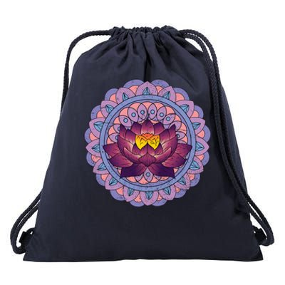 Buddhist Spiritual Yoga Art Flower Blossom Lotus Dala Gift Drawstring Bag