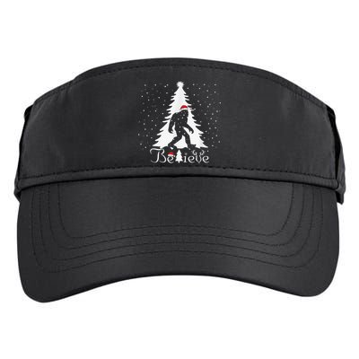 Bigfoot Sasquatch Yeti Believe Santa Hat Christmas Pajamas Adult Drive Performance Visor