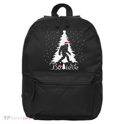 Bigfoot Sasquatch Yeti Believe Santa Hat Christmas Pajamas 16 in Basic Backpack