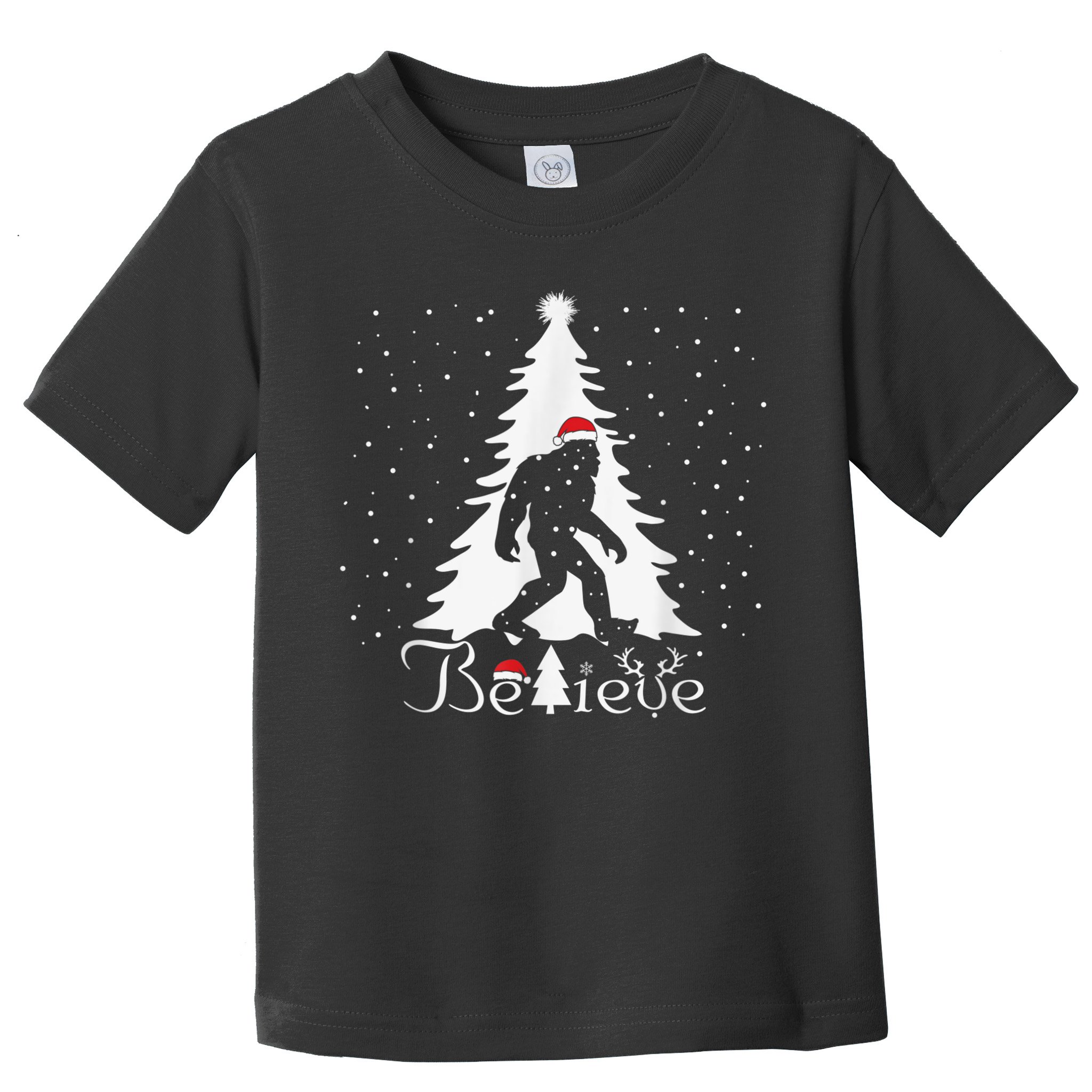 Bigfoot Sasquatch Yeti Believe Santa Hat Christmas Pajamas Toddler T-Shirt