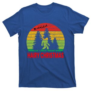 Bigfoot Sasquatch Yeti Hairy Christmas Retro Xmas Sunset Gift T-Shirt