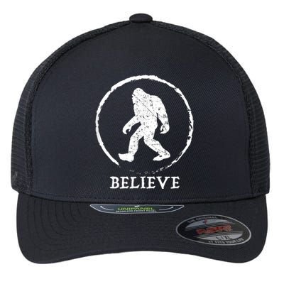 Bigfoot Sasquatch Yeti Believe Flexfit Unipanel Trucker Cap