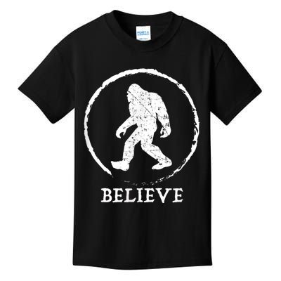 Bigfoot Sasquatch Yeti Believe Kids T-Shirt