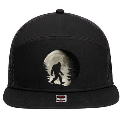 Bigfoot, Sasquatch, Yeti, Moon 7 Panel Mesh Trucker Snapback Hat