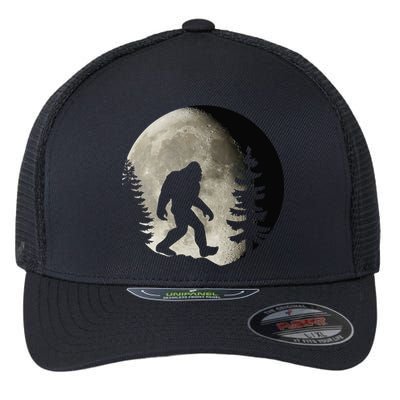 Bigfoot, Sasquatch, Yeti, Moon Flexfit Unipanel Trucker Cap