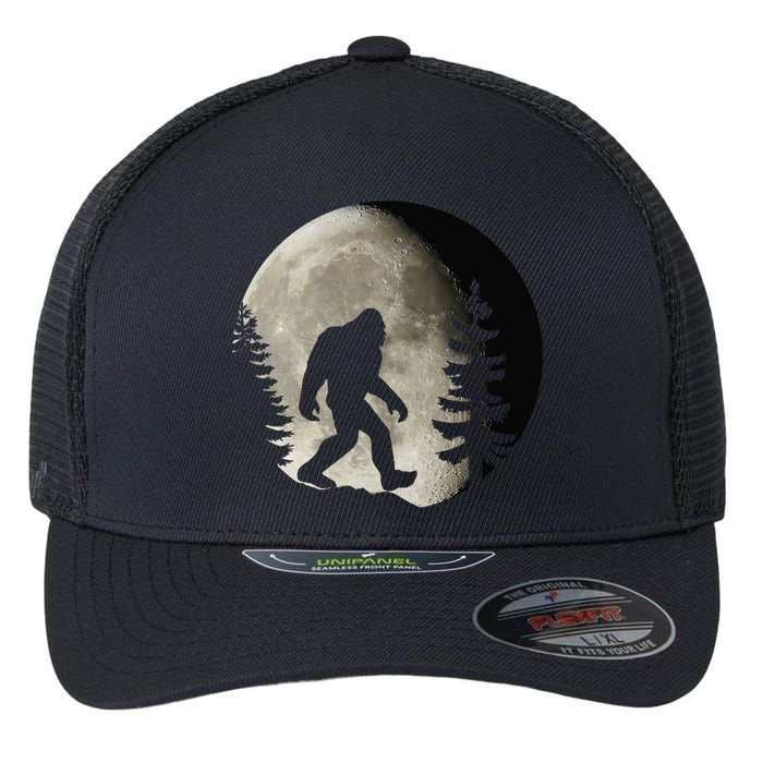 Bigfoot, Sasquatch, Yeti, Moon Flexfit Unipanel Trucker Cap