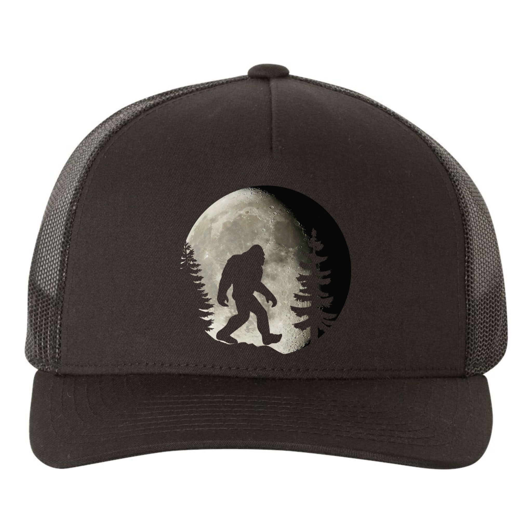 Bigfoot, Sasquatch, Yeti, Moon Yupoong Adult 5-Panel Trucker Hat