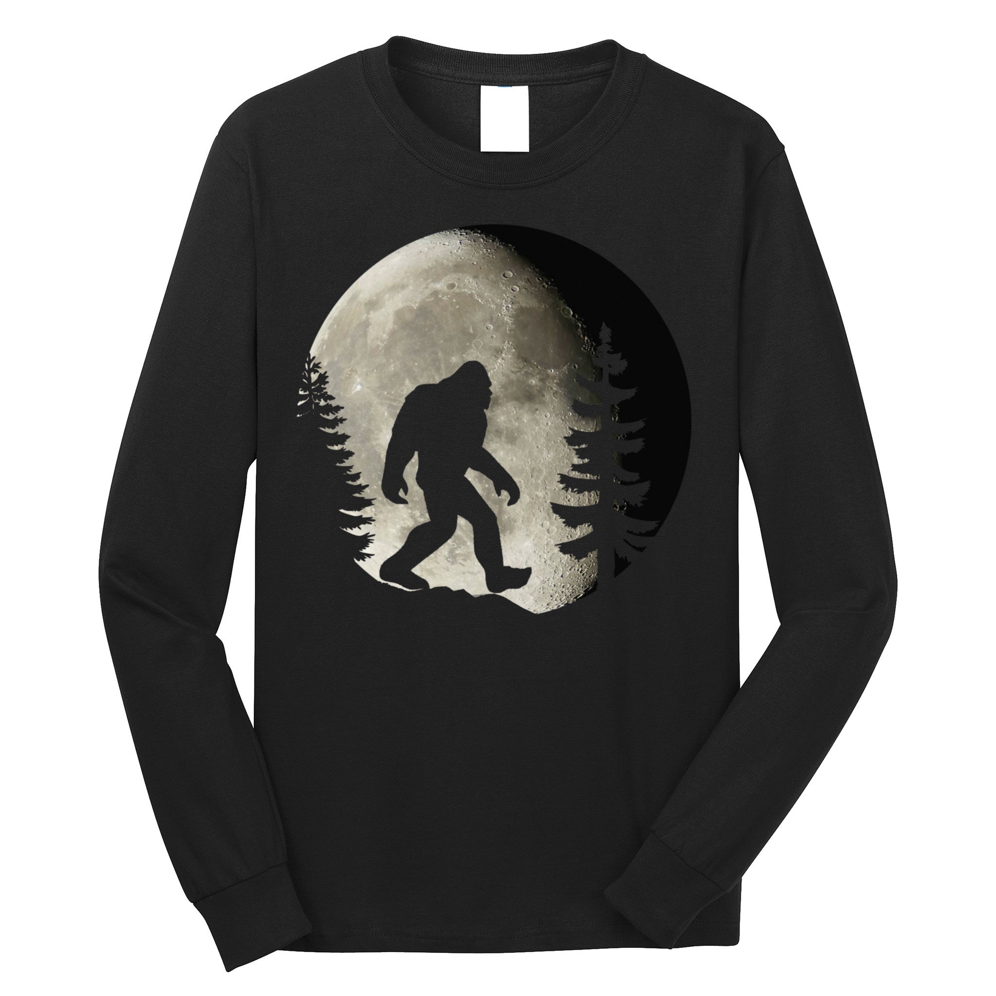 Bigfoot, Sasquatch, Yeti, Moon Long Sleeve Shirt