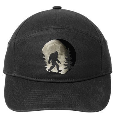 Bigfoot, Sasquatch, Yeti, Moon 7-Panel Snapback Hat
