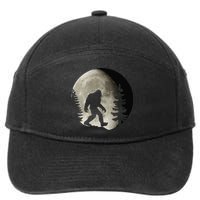 Bigfoot, Sasquatch, Yeti, Moon 7-Panel Snapback Hat