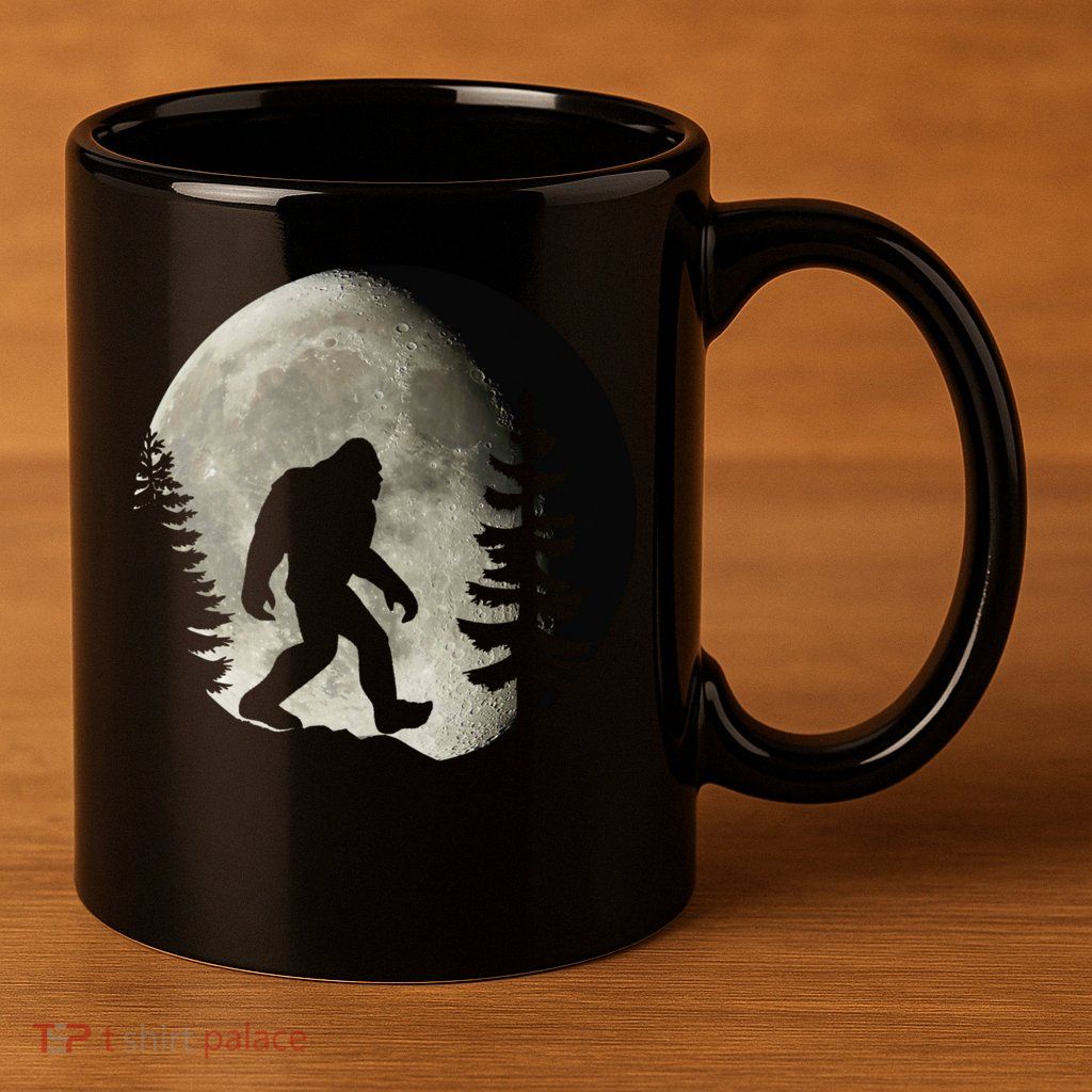 Bigfoot, Sasquatch, Yeti, Moon 11oz C Handle Ceramic Mug