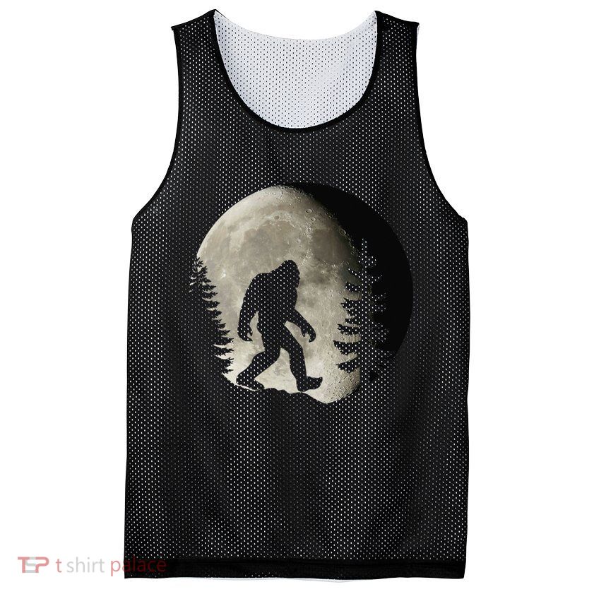 Bigfoot, Sasquatch, Yeti, Moon Mesh Reversible Basketball Jersey Tank