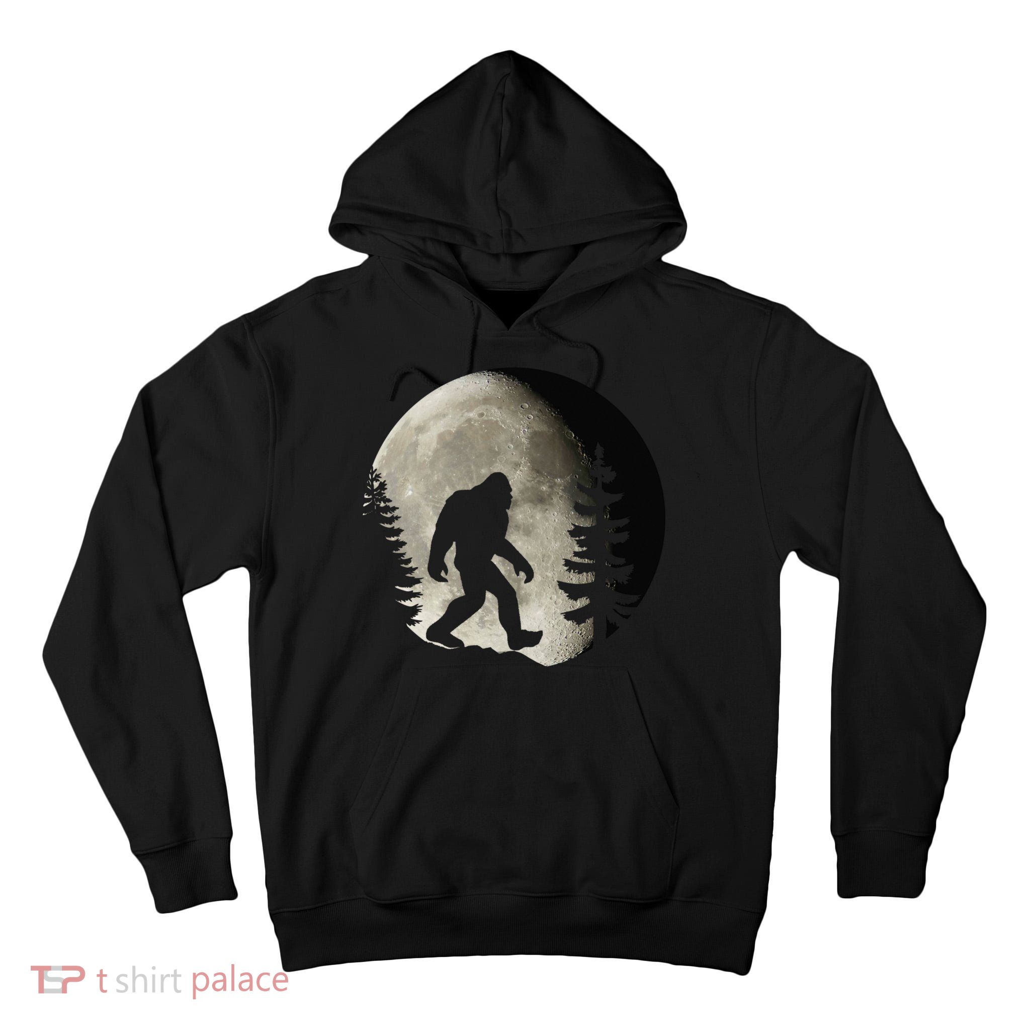 Bigfoot, Sasquatch, Yeti, Moon Tall Hoodie