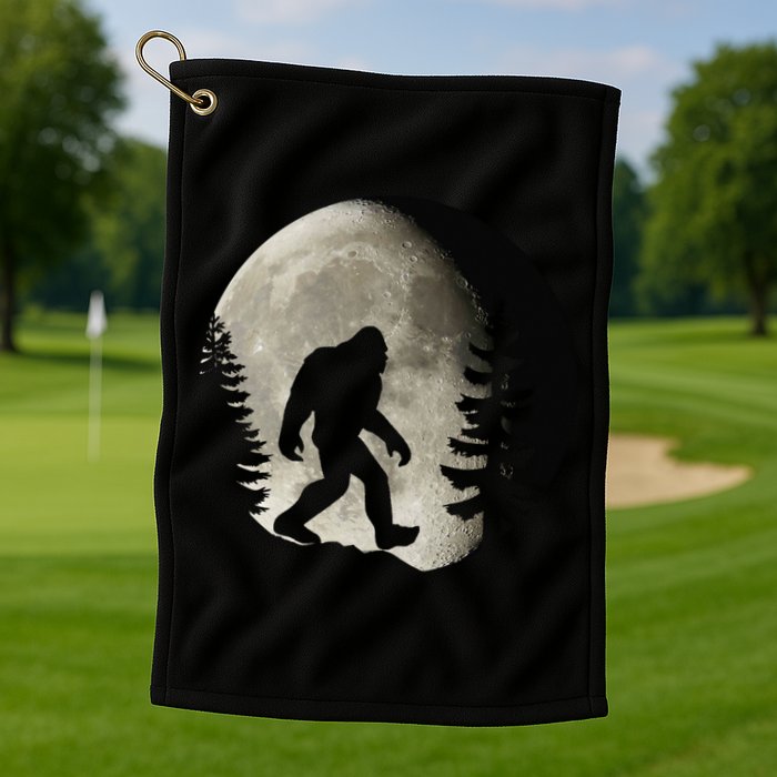 Bigfoot, Sasquatch, Yeti, Moon Golf Towel