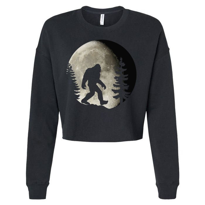 Bigfoot, Sasquatch, Yeti, Moon Cropped Pullover Crew