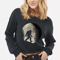 Bigfoot, Sasquatch, Yeti, Moon Cropped Pullover Crew