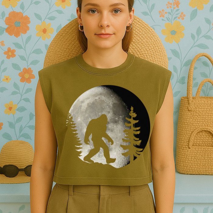 Bigfoot, Sasquatch, Yeti, Moon Garment-Dyed Women's Muscle Tee
