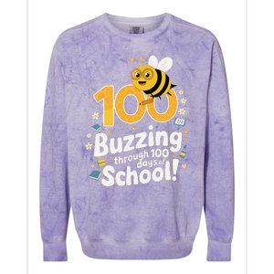 Buzzing Through 100 Days Of School Celebration Classroom Colorblast Crewneck Sweatshirt