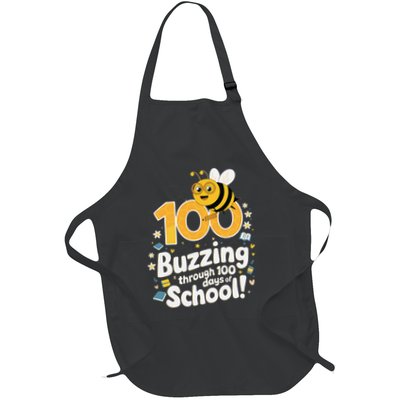 Buzzing Through 100 Days Of School Celebration Classroom Full-Length Apron With Pockets