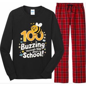 Buzzing Through 100 Days Of School Celebration Classroom Long Sleeve Pajama Set