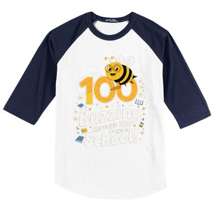 Buzzing Through 100 Days Of School Celebration Classroom Baseball Sleeve Shirt