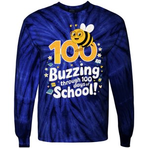 Buzzing Through 100 Days Of School Celebration Classroom Tie-Dye Long Sleeve Shirt